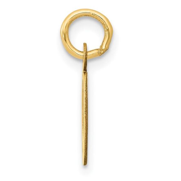 10k Yellow Gold Small Slanted Block Initial O Charm - Picture 2 of 3